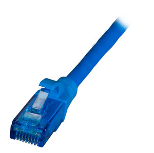 INFRALAN® Patch cord U/UTP Cat.6A , moulded grommet, blue